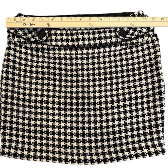 Charlotte Russe Houndstooth Knit Black and White Mini Skirt Side Zip Size 7 - Picture 8 of 11